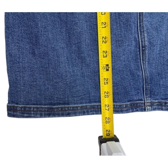 I&M Black Label Full Zip Front Jean Overall Dress Denim Street Edgy Biker S M - Picture 12 of 14